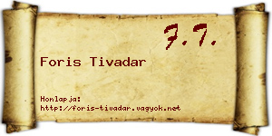 Foris Tivadar névjegykártya